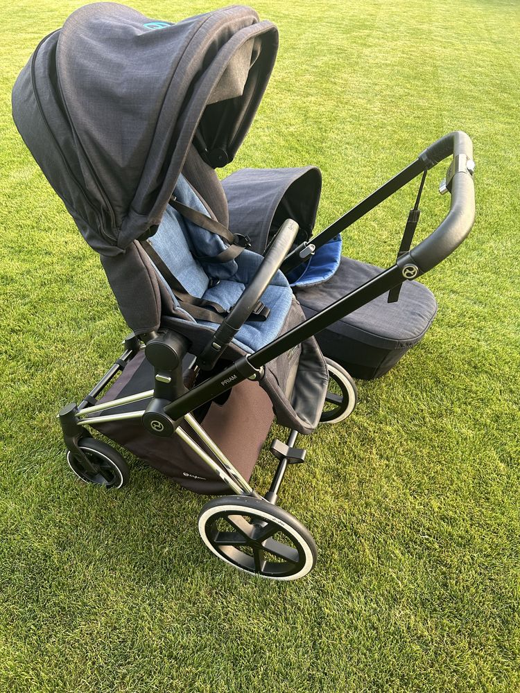 Wózek dzecięcy cybex piram z siedziskiem lux 2w1 granat
