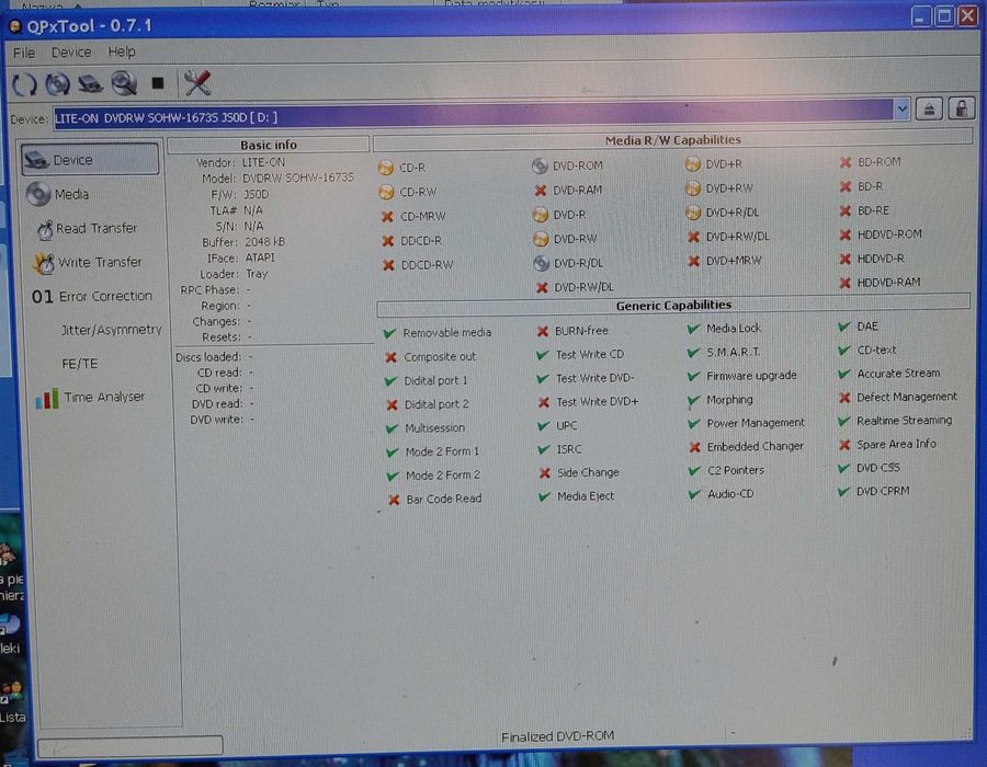 PC Nagrywarka DVD Lite-on SOHW-1673S05C ATAPI