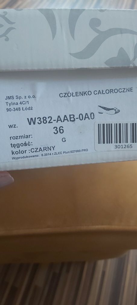 Czółenka S but czarne rozmiar 36