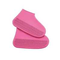 Силіконові водонепроникні чохли-бахили для взуття, розмір S Рожеві
