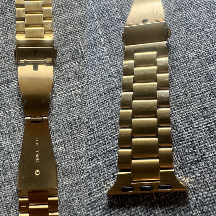 Zestaw 3 pasków bransolet Apple Watch 38-40 mm złota milanese biały