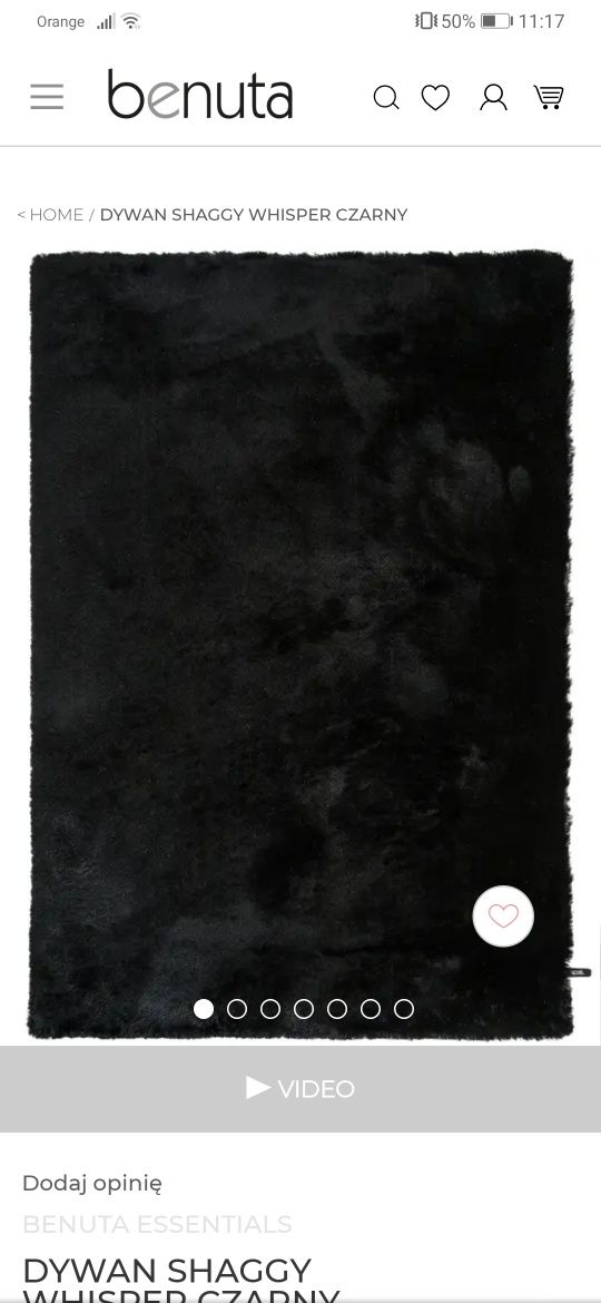 Duży dywan Shaggy Black 160x220
