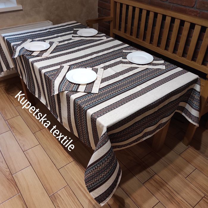 Вишита скатертина в українському стилі, вишиті серветки (5 кольорів)