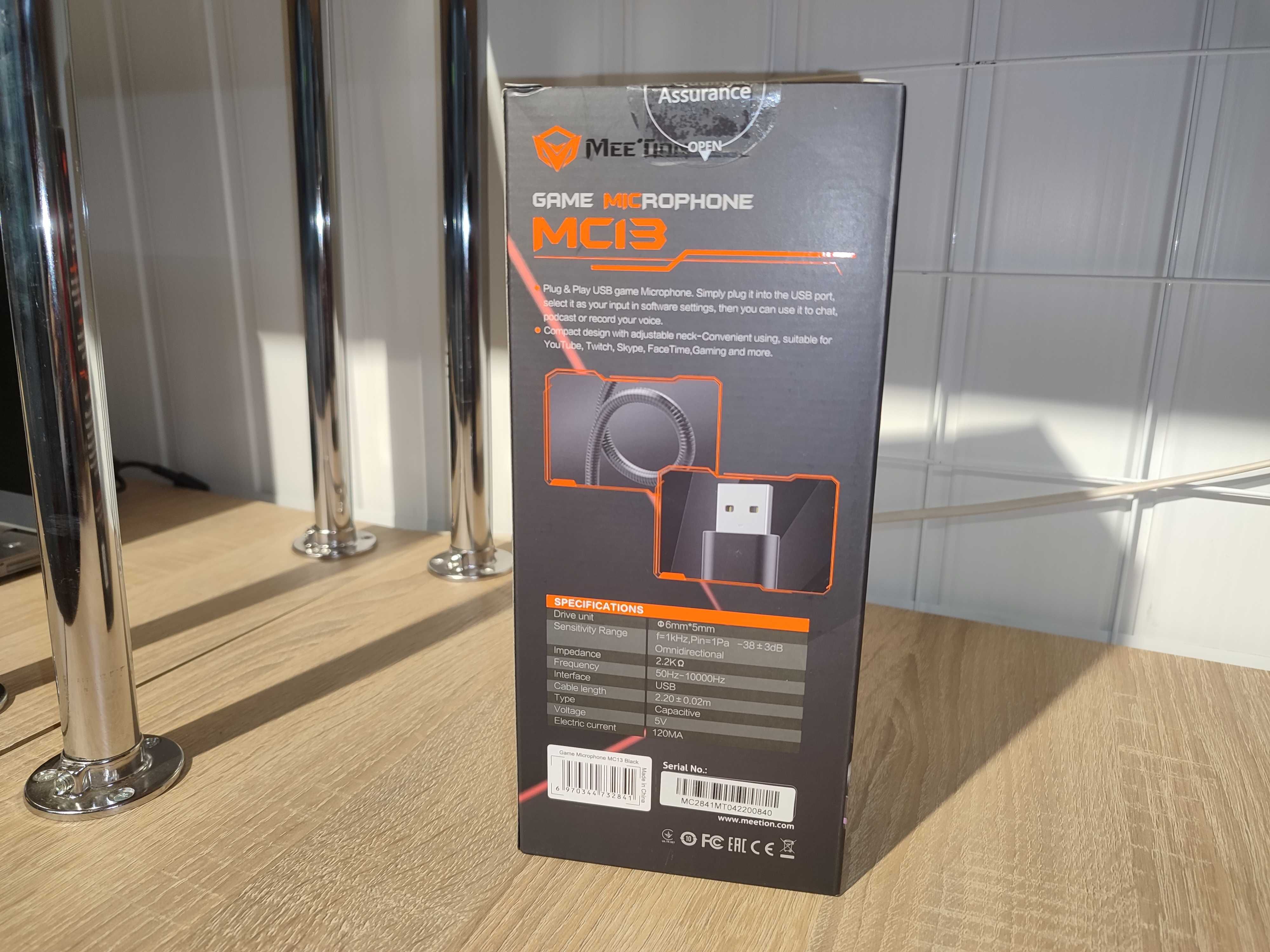 Микрофон игровой MeeTion MT-MC13 RGB USB на гибкой шейке black