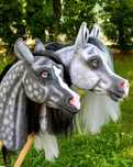 Realistyczny Hobby Horse koń arabski siwy realistyk + sprzęt