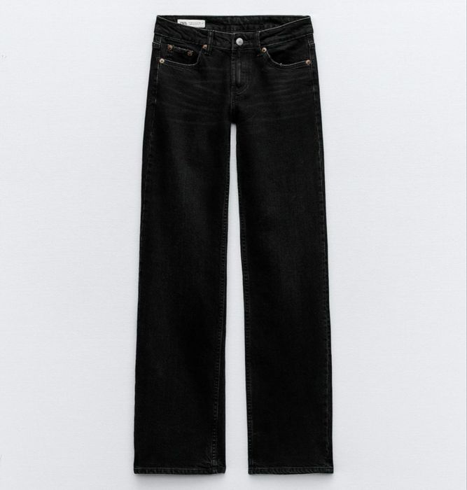 Чорні прямі джинси zara xl/42