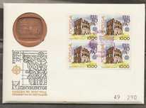 FDC Portugal com série completa e medalha 1974 a 1978