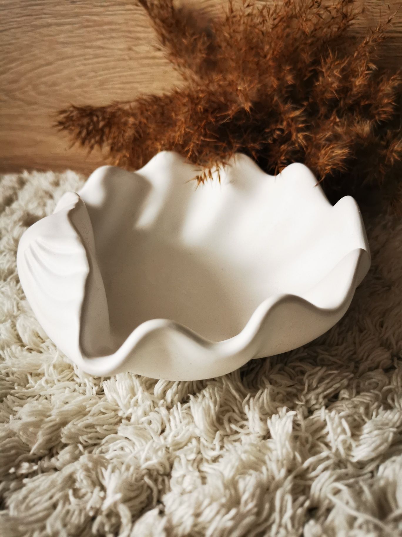 Duża taca tacka muszla muszelka nowa gips ceramiczny