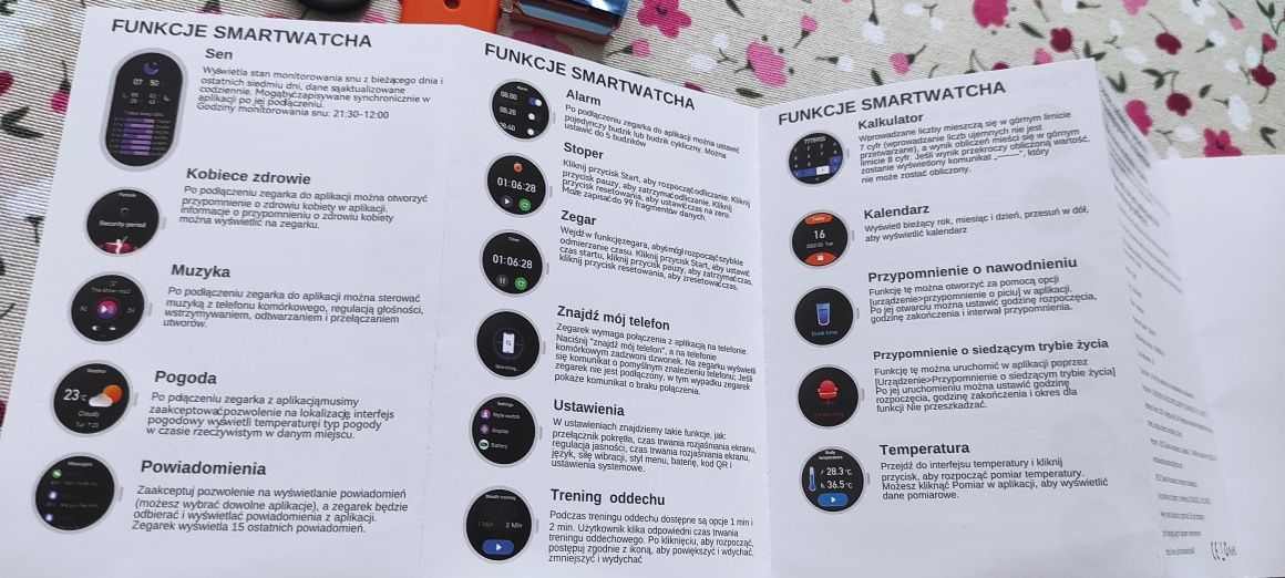 Smartwatch damski zegarek pl menu plus 4 paski