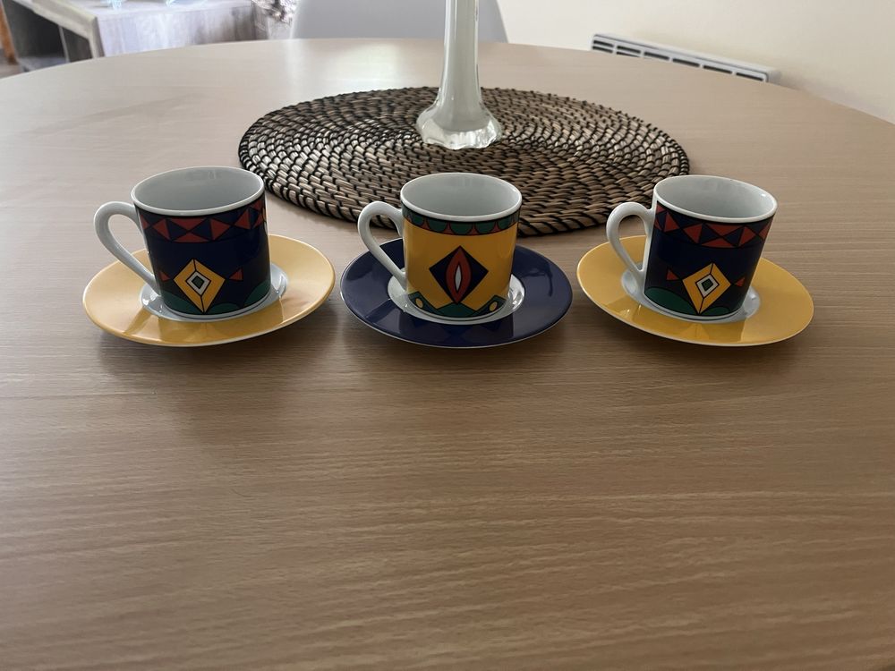 3 filiżanki porcelanowe Kahla Germany - vintage, old, fajans