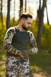 Чоловічий лонгслів з липучками хакі-піксель / тактична футболка