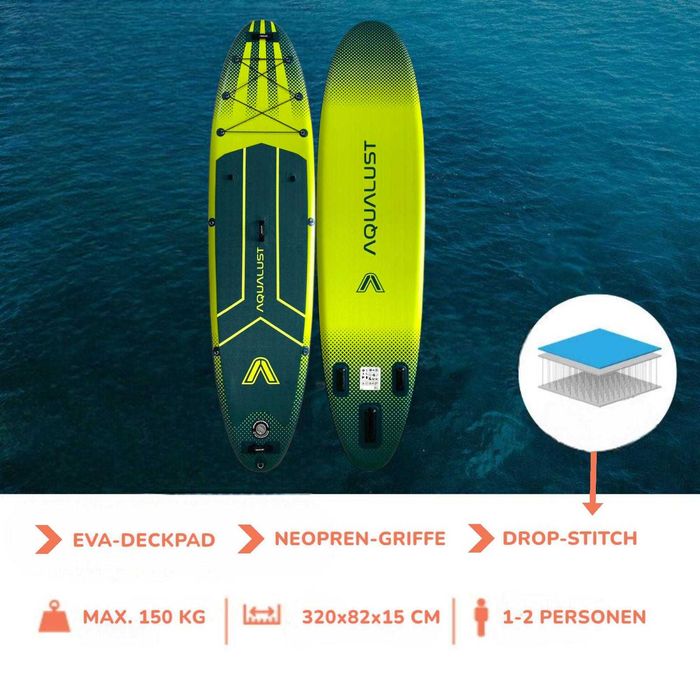 AQUALUST NEW 2025 SUP дошка 2 ШАРИ САП доска 320/365см борд board НОВА