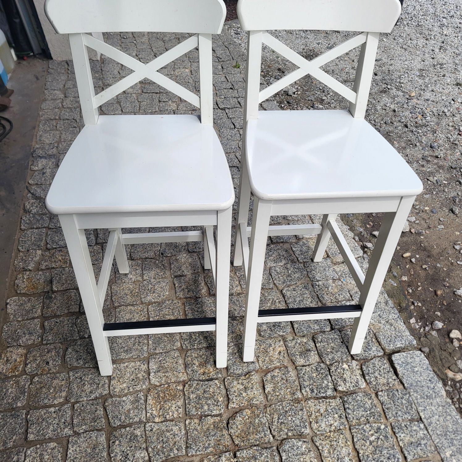 Krzesło krzesła barowe Ingolf Ikea drzewo białe 63cm