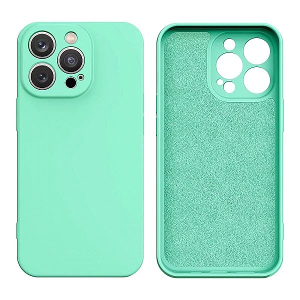 Silicone case etui iPhone 13 Pro Max silikonowy pokrowiec miętowozielo