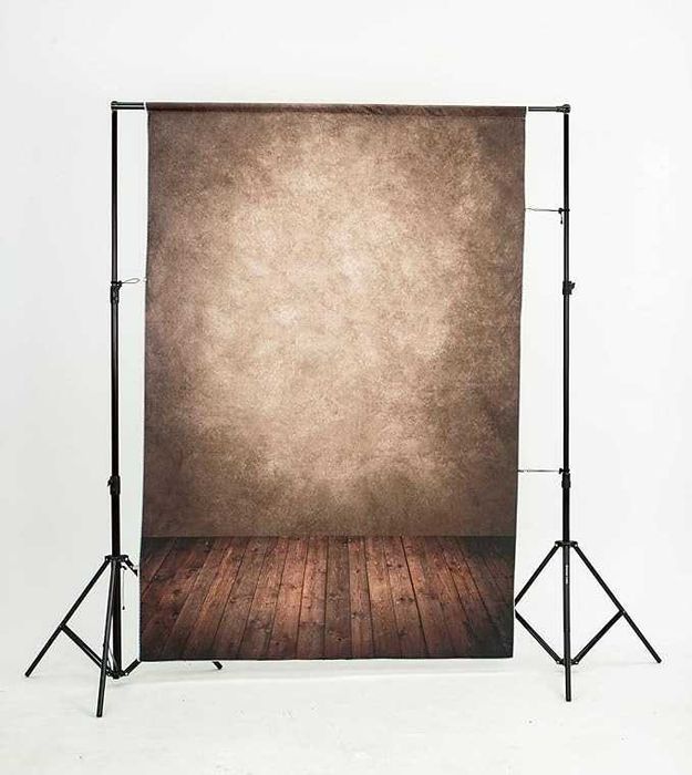 Tło do Fotografii Brązowa Ściana Drewniana Podłoga Microfiber 1.5x2.2m