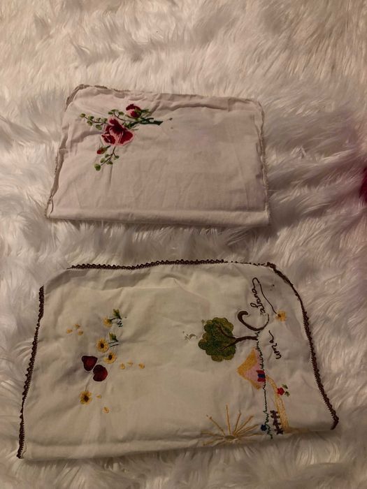 2 naprons para cozinha bordados antigos