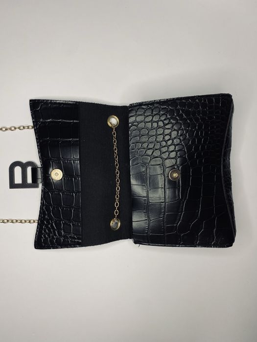 Balenciaga чорна сумка з тисненням під крокодила