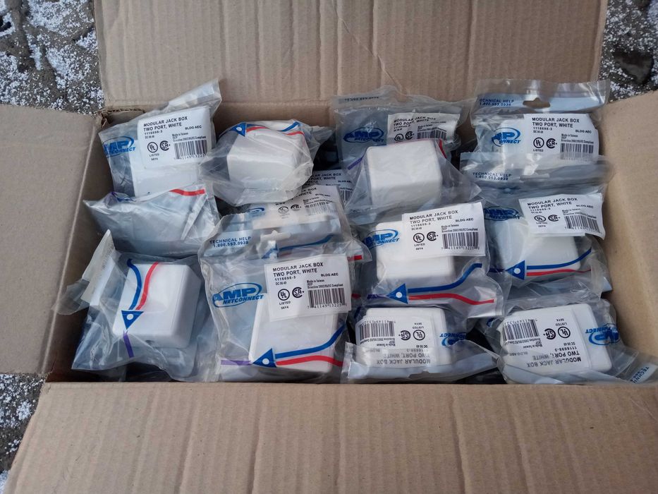 Modular jack box two port, white.