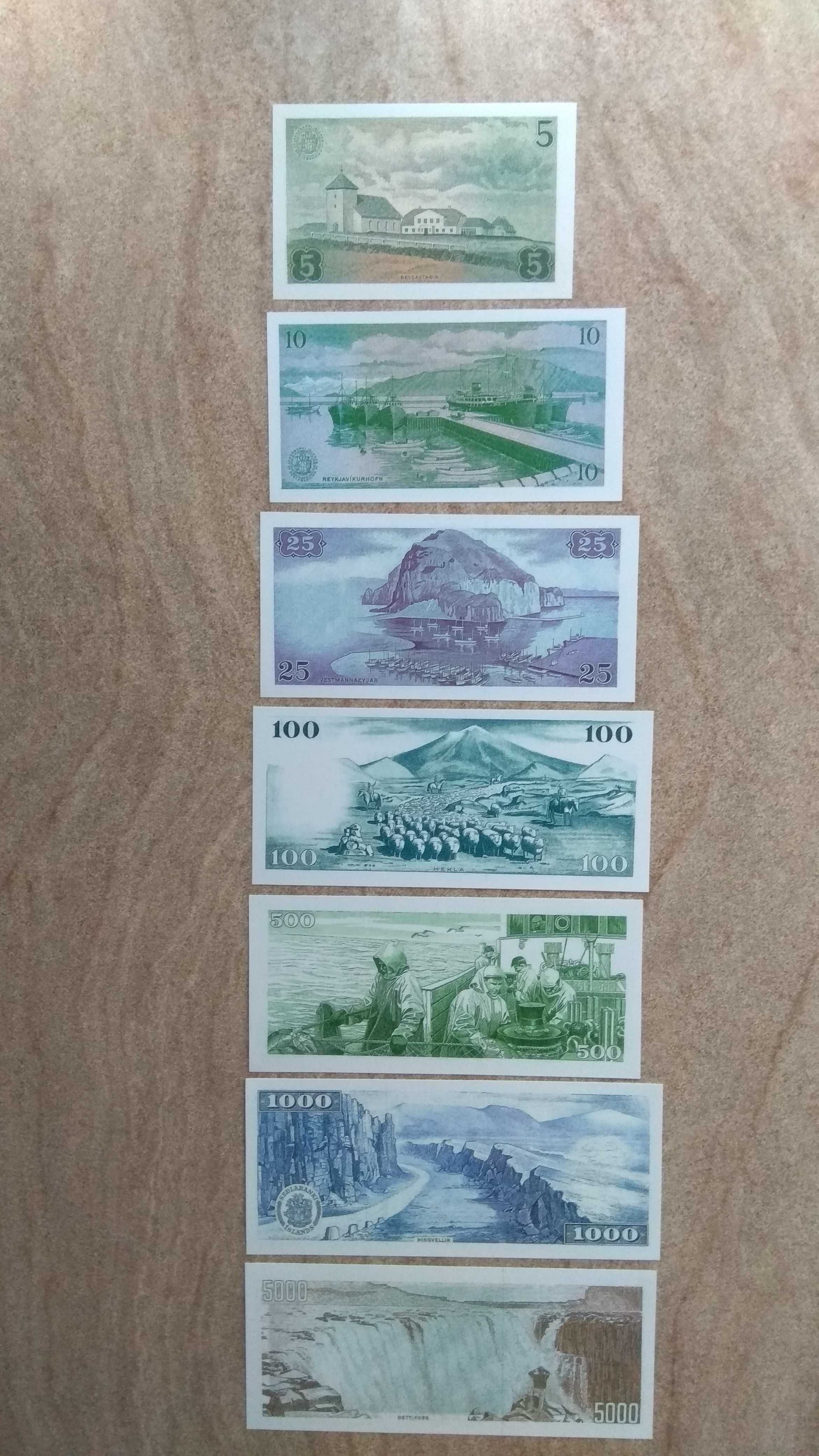 nowe piękne kopie banknotów Korony Islandia UNC