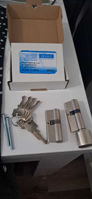 Komplet wkładek WILKA 30/40 z gałką KLASA C W235 Nikiel