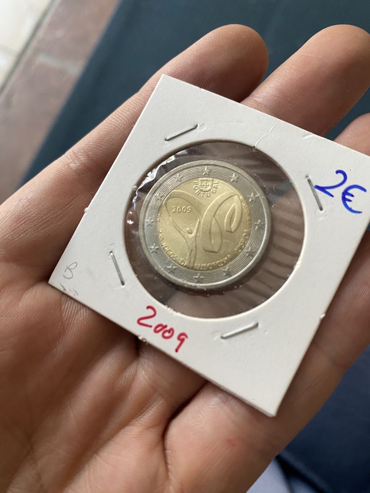 Moedas euro comemorativas de 10€, 2€, ...