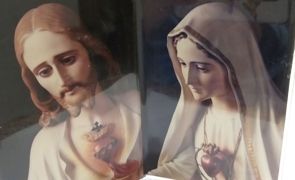 Acrílico com imagens religiosas