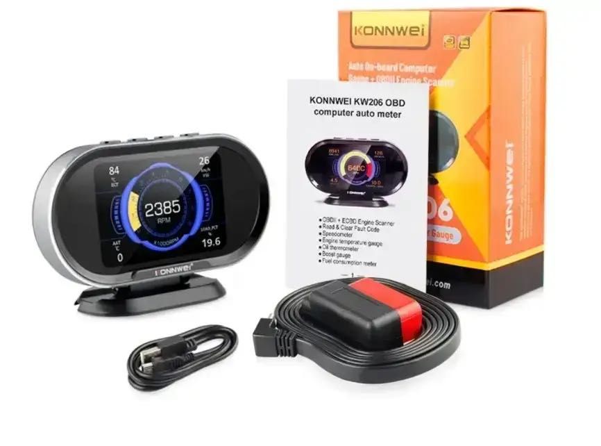 Бортовой компьютер OBD2 Konnwei KW206 БК борт компютер обд2