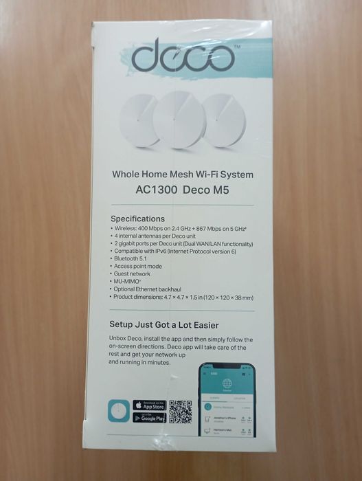 Роутер/маршрутизатор Wi-fi TP-Link Deco M5 AC1300 (3-pack), 3 - модуля