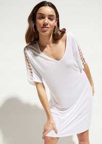 AG7624 sukienka plażowa tunika biała 48/50.