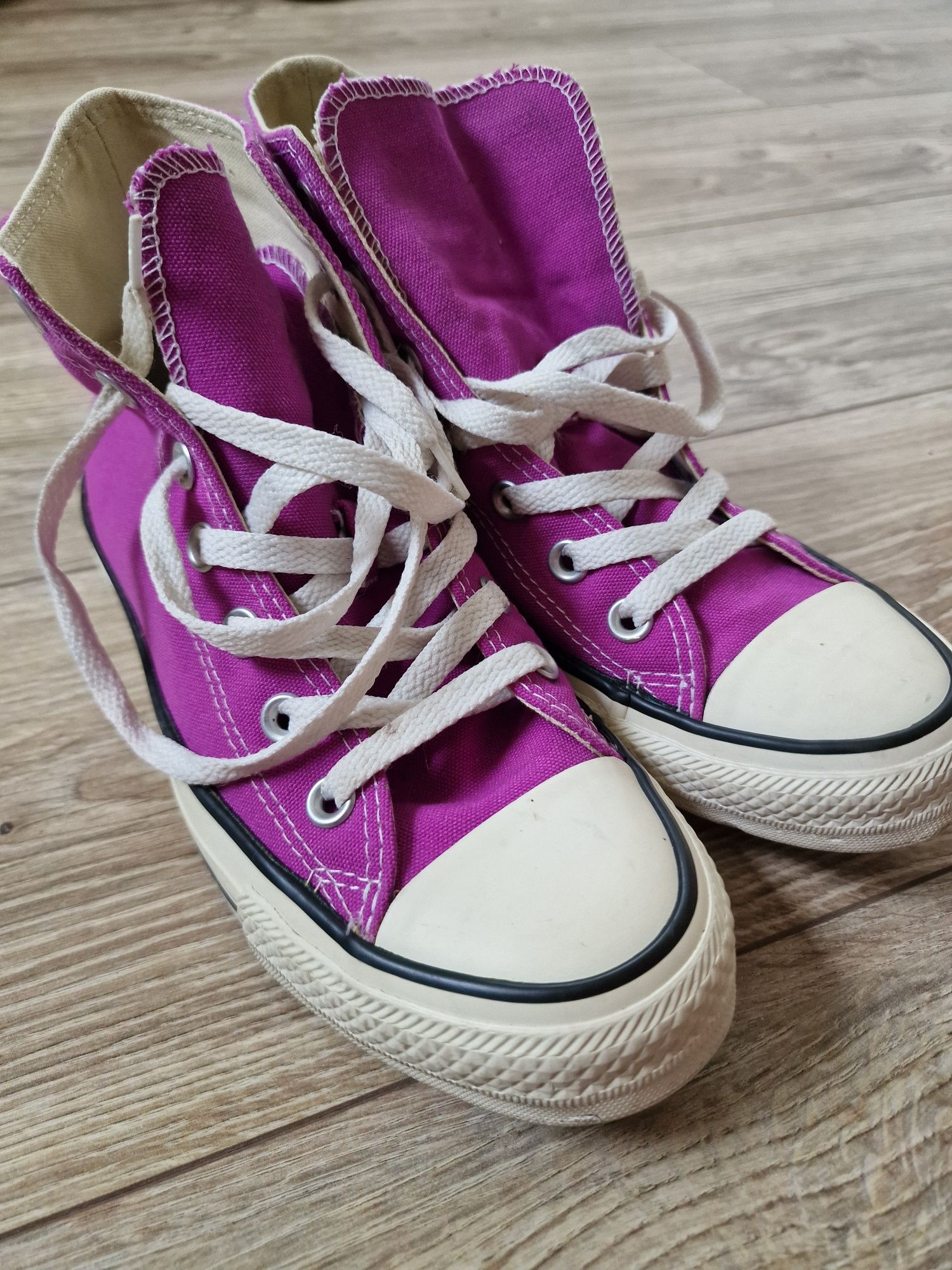Fioletowe trampki Converse wysokie 37,5 24cm