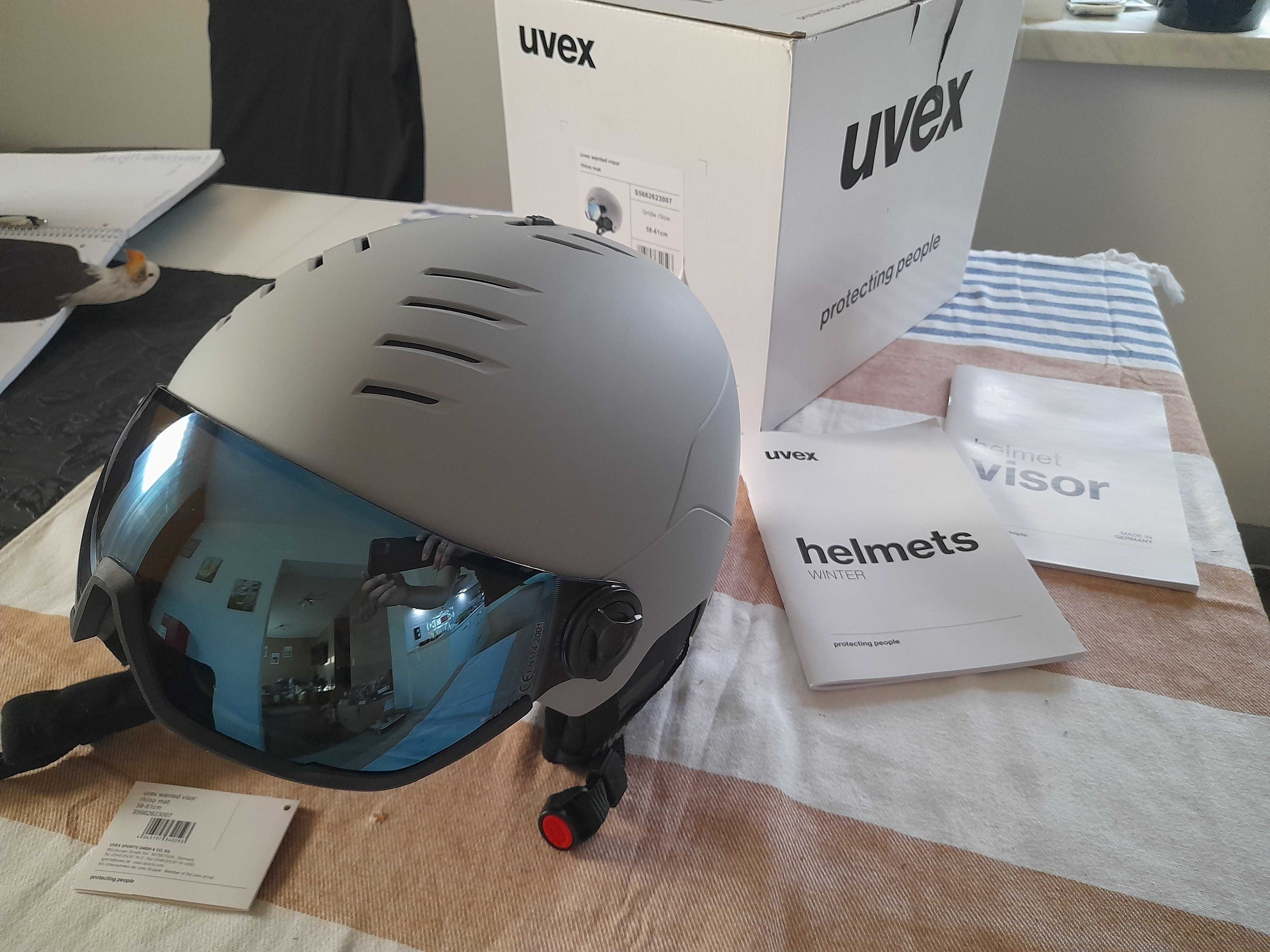 Kask narciarski Uvex Wanted Visor Rhino Mat L 58-61cm