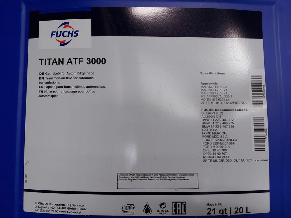 Olej atf 3000 fuchs 20 litrów