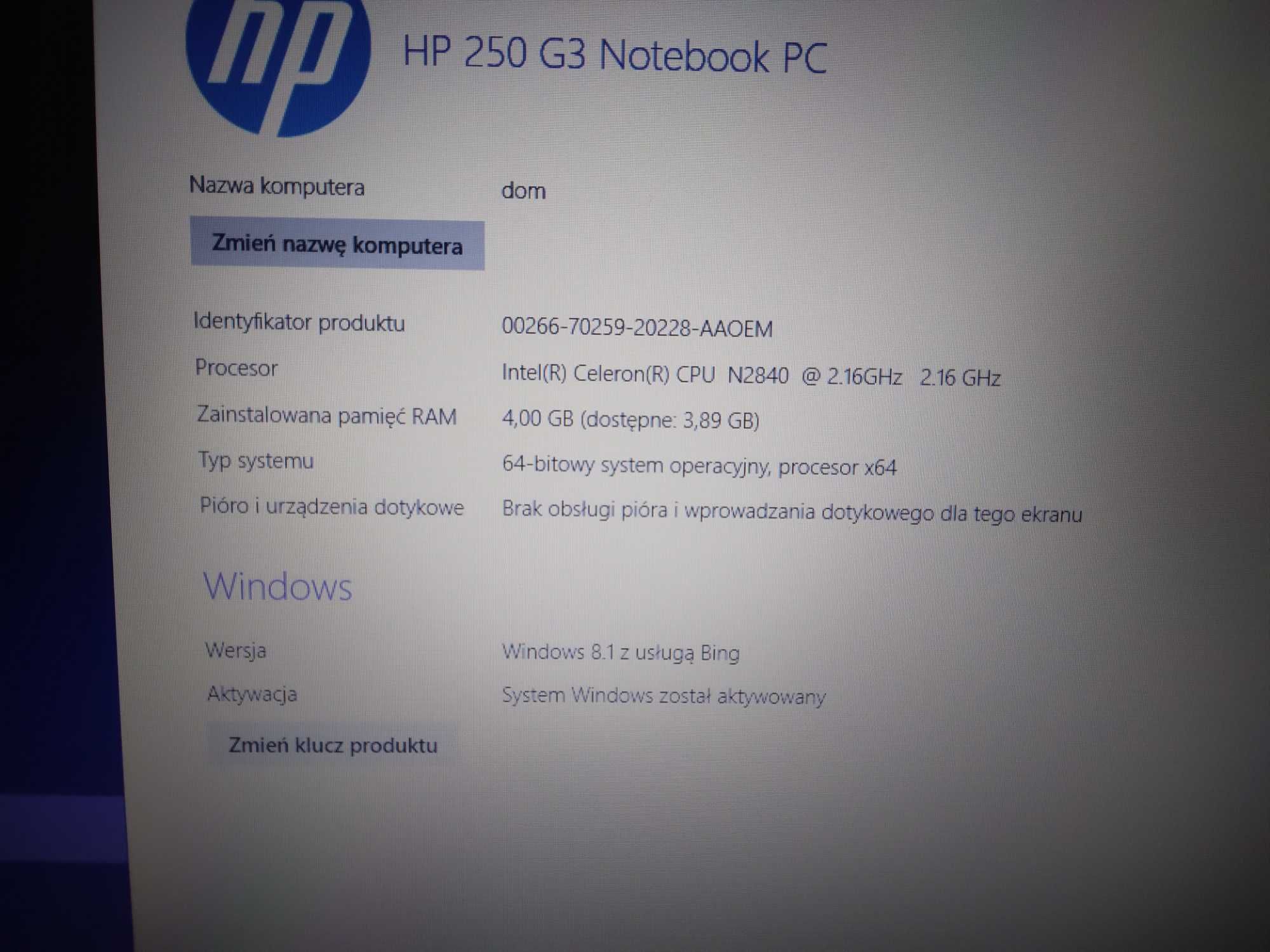 Laptop HP intel celeron