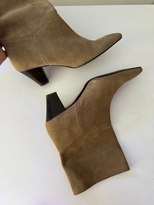 Чоботи козаки ботінки 38 на 24-24,5 см натуральна шкіра zara