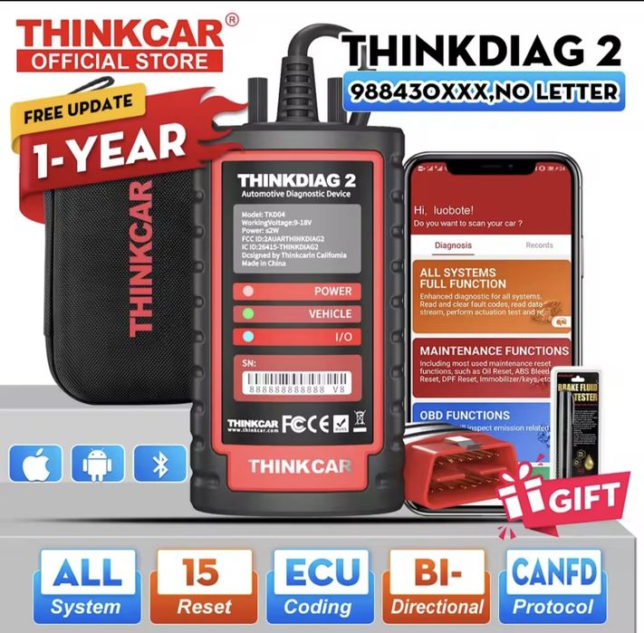 авто Сканер obd ThinkDiag 2 can FD