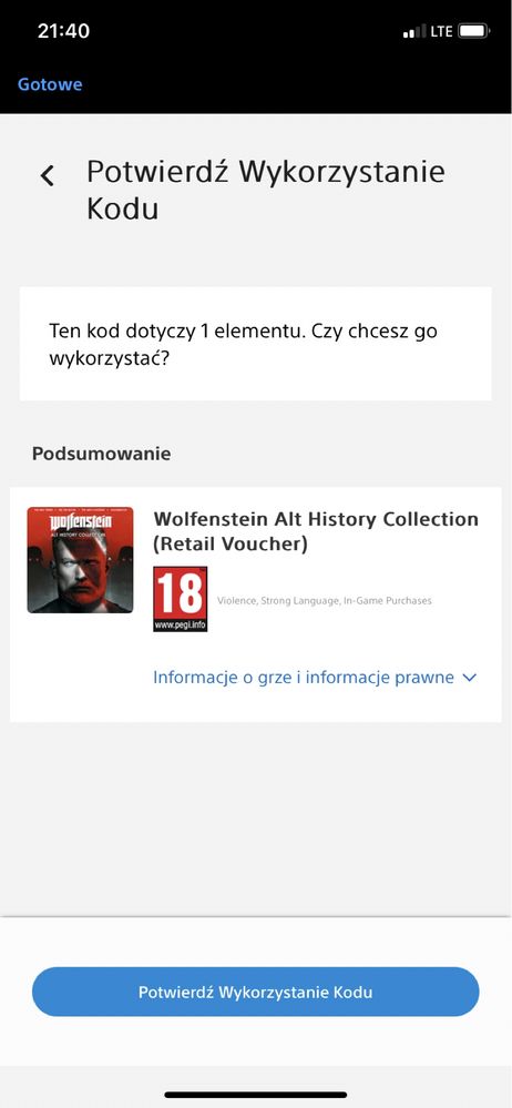 Wolfenstein: The Old Blood i Youngblood /Kod do dwóch gier/ PS4 PS5