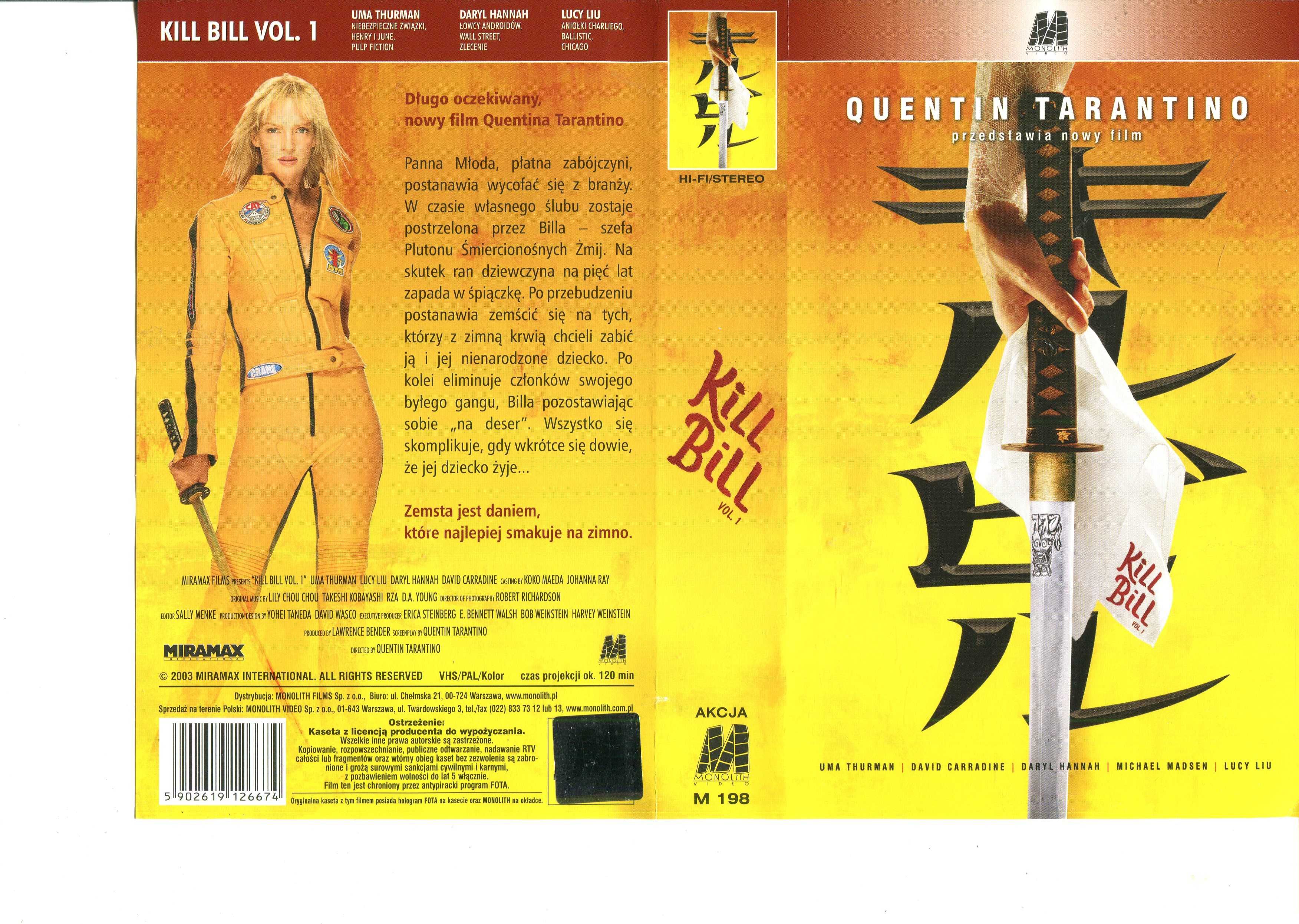 Kill Bill cz.1 kaseta vhs
