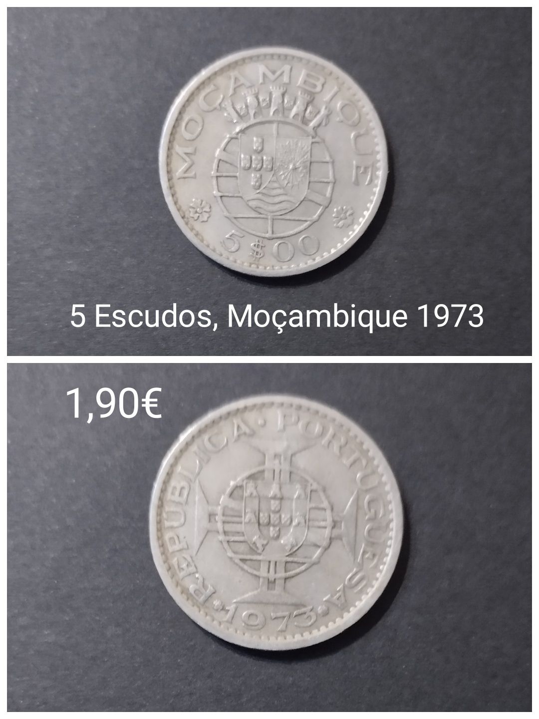 Moedas das colónias, escudos.
