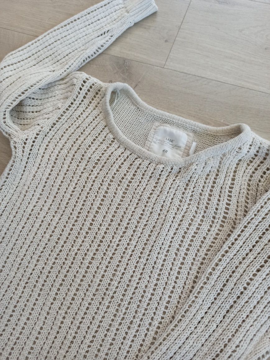 Sweterek H&M M 38 sweter ażurowy boho