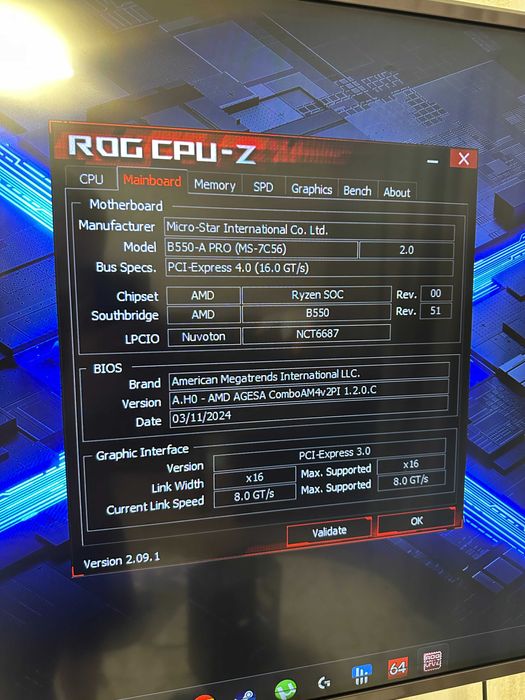 Комплект Ryzen 5800x + MSI B550 + 32GB DDR4