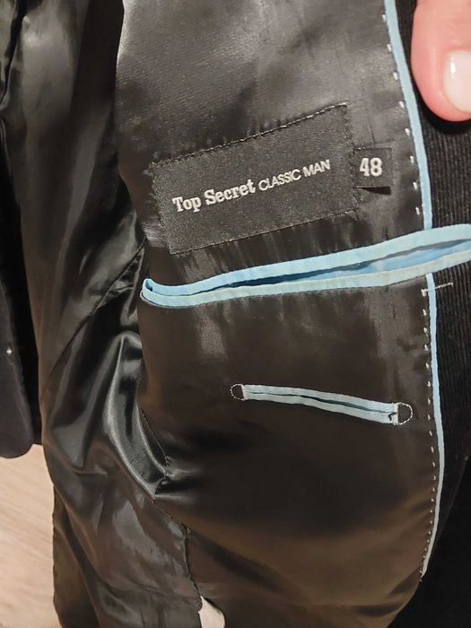 Marynarka sztruksowa męska czarna  Top Secret rozmiar M 48