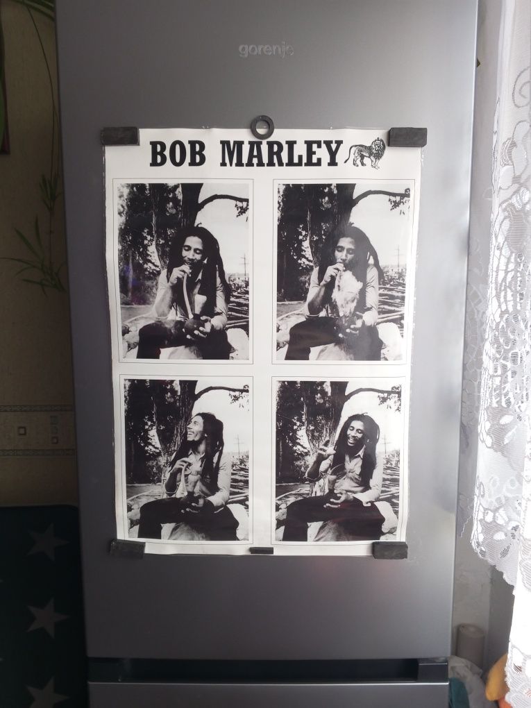 Plakat laminowany Bob Marley bongo