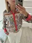 Zara satynowa koszula print etnic boho