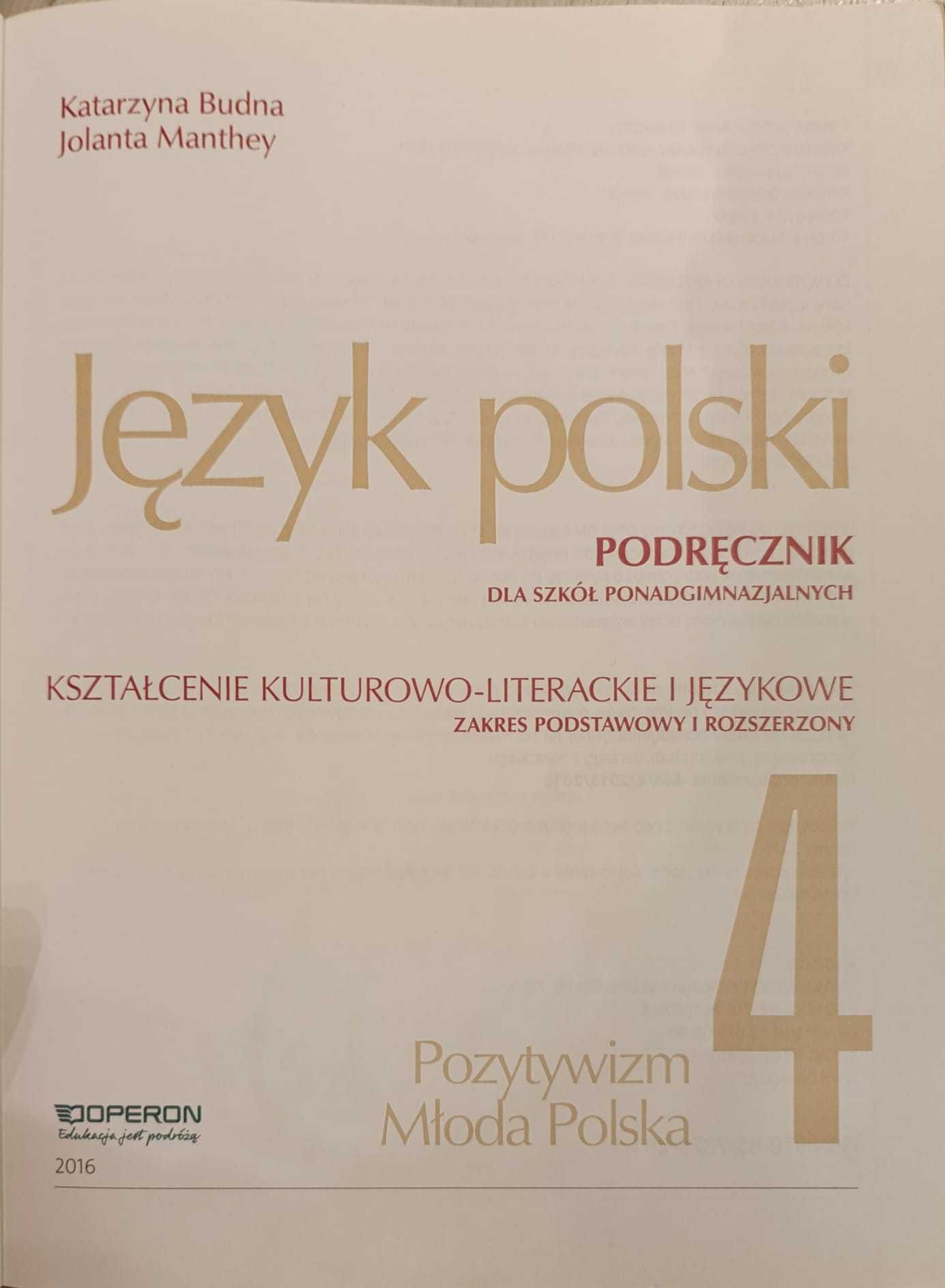 Język polski. Zakres podstawowy i rozszerzony. Część 4. OPERON