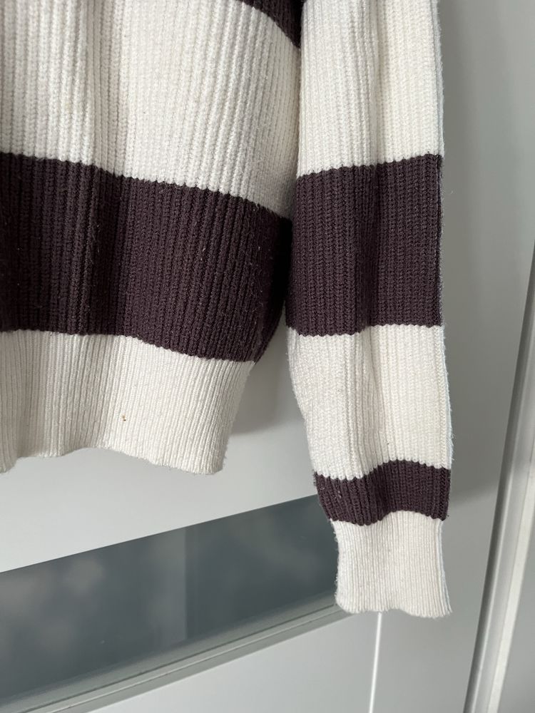 Sweter Sinsay brąz paski