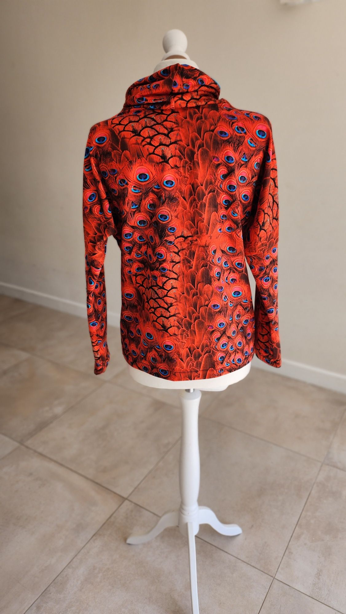 Bluza oversize print pawie pióra jak garczyńska zygzak okee