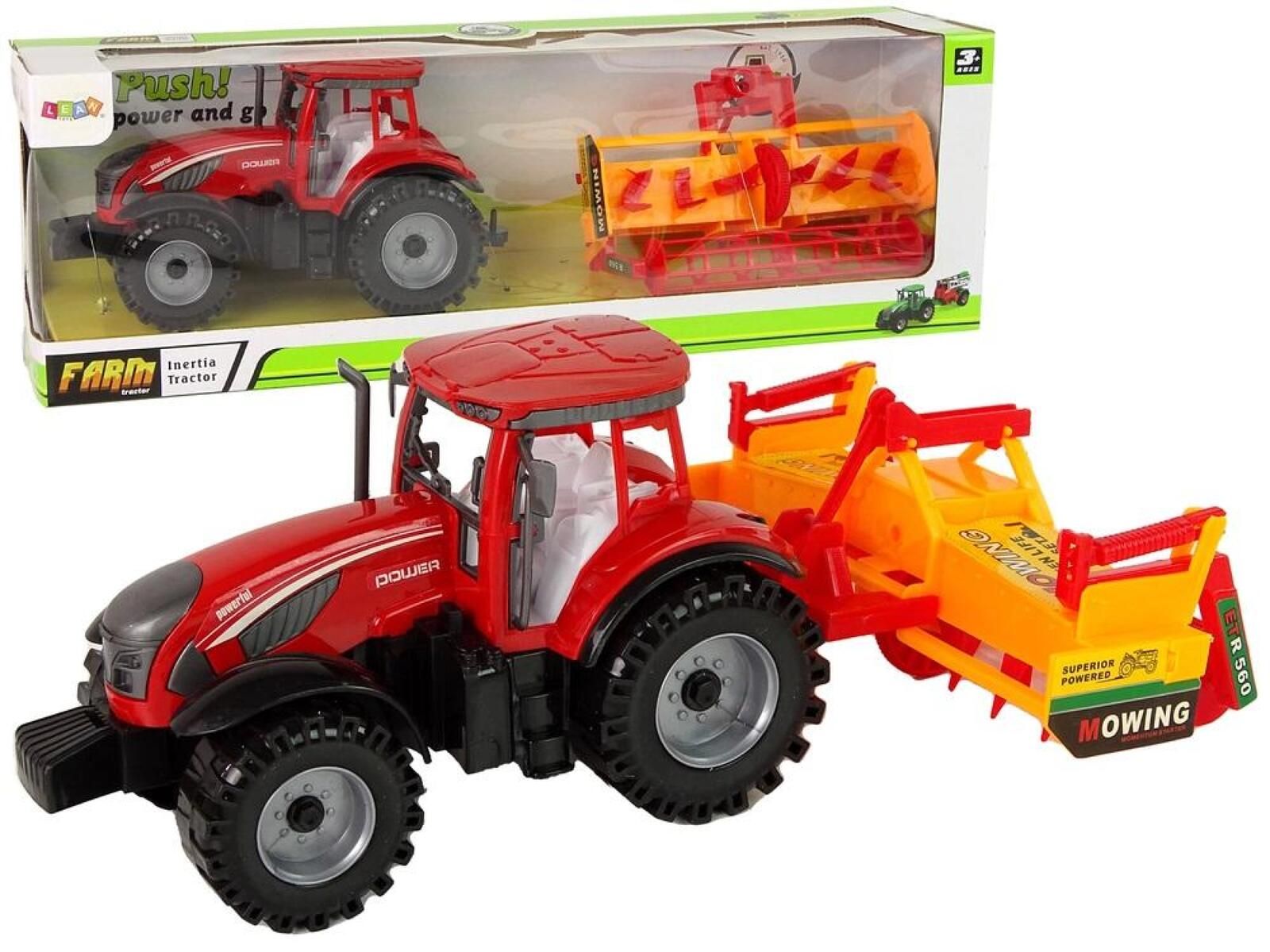 Traktor z kultywatorem na napęd pudełko,154x468 mm