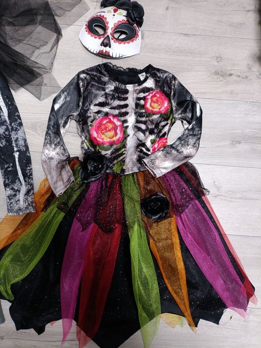 Круті карнавальні костюми скелет дівчинка 7-8 р. Хеллоуїн Halloween