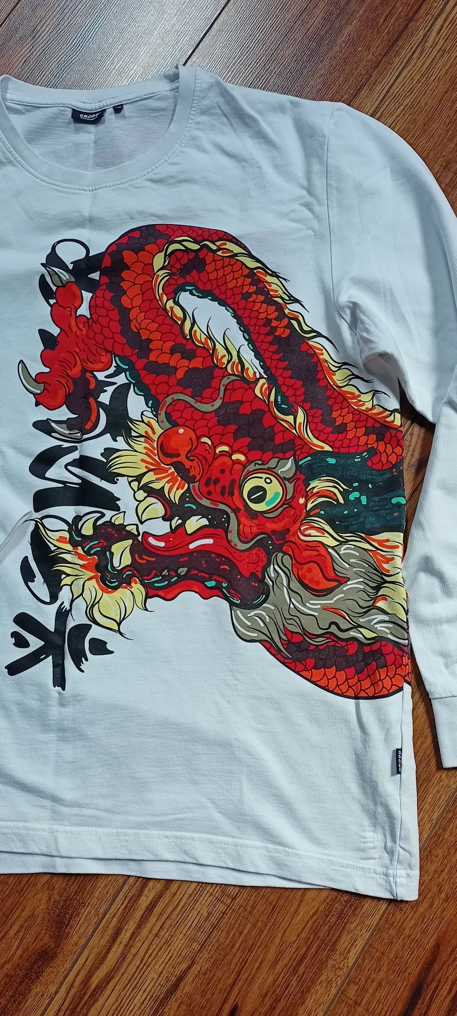 T-shirt CROPP r.XXL Tokyo smok długi rękaw biały