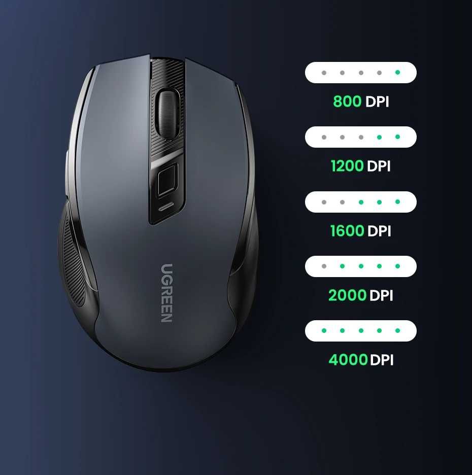Безшумна безпровідна миша UGREEN MU006 2.4G Ergonomic Wireless Mouse